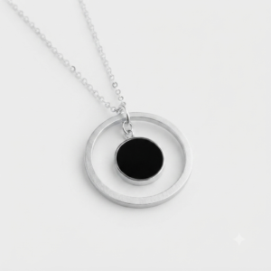 Corrente Forever Circular Onyx Necklace (Conjunto Completo)